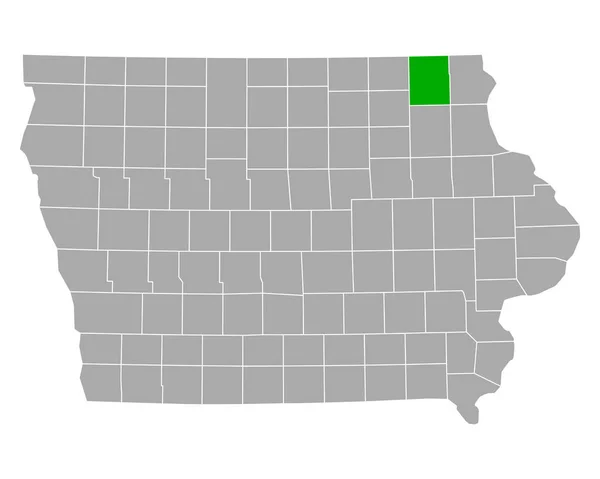 Karte Von Winneshiek Iowa — Stockvektor