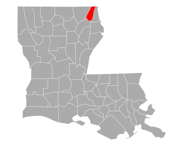 Mapa West Carrollu Louisianě — Stockový vektor