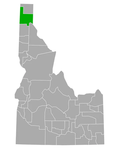 アイダホ州のボンナー地図 — ストックベクタ