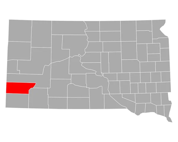 Karte Von Custer South Dakota — Stockvektor