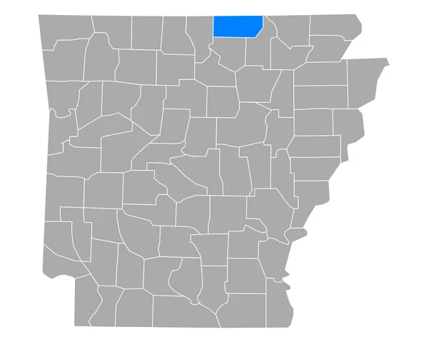 Fulton Térképe Arkansasban — Stock Vector