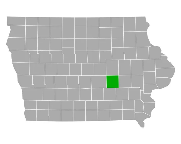 Iowa Daki Poweshiek Haritası — Stok Vektör
