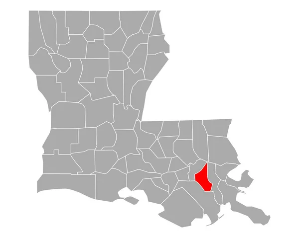 Kaart Van Charles Louisiana — Stockvector