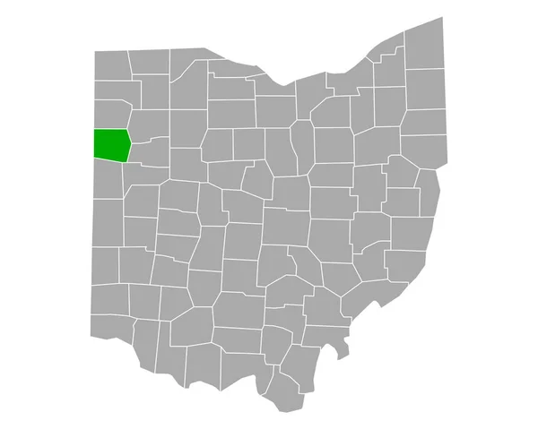 Mapa Van Wert Ohio — Archivo Imágenes Vectoriales