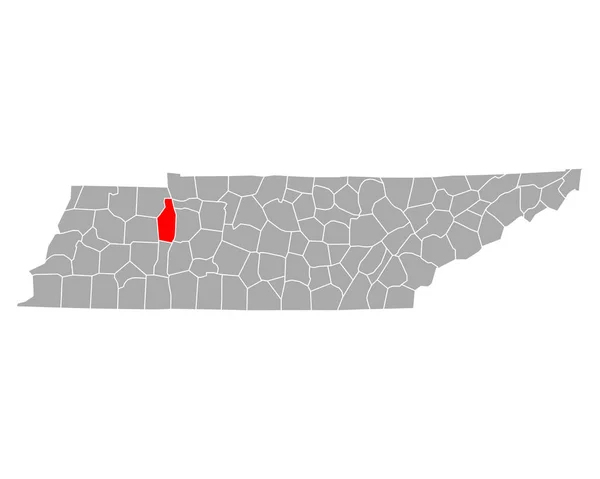 Tennessee Deki Benton Haritası — Stok Vektör