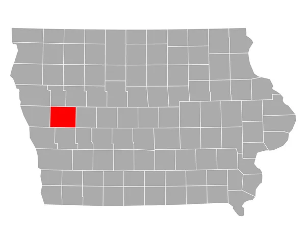 Mapa Crawfordu Iowě — Stockový vektor