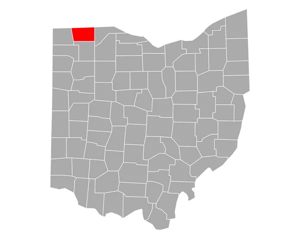 Mapa Fulton Ohio — Archivo Imágenes Vectoriales