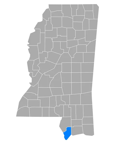 Mississippi Deki Hancock Haritası — Stok Vektör