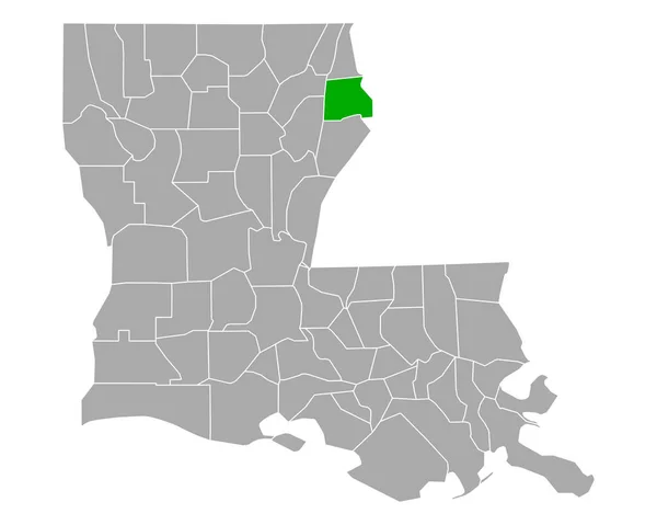 Mapa Madison Luizjanie — Wektor stockowy