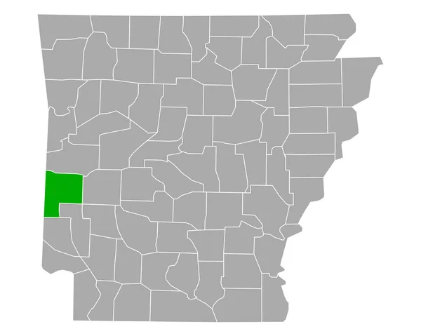 Mapa Polku Arkansasu — Stockový vektor