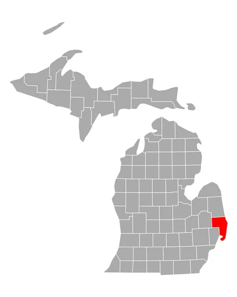 Michigan Daki Clair Haritası — Stok Vektör