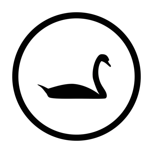 Swan Circle Vector Illustration — Stock Vector