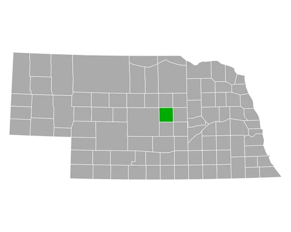 Kaart Van Valley Nebraska — Stockvector