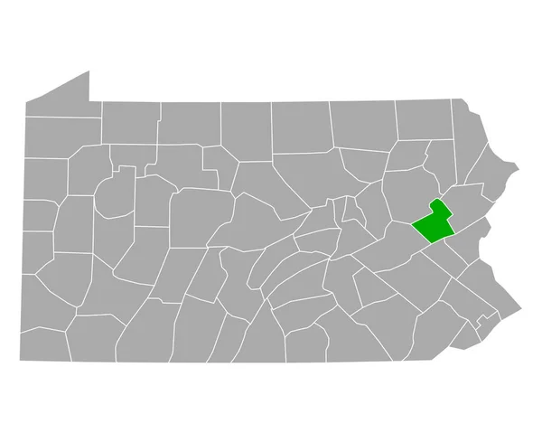 Map Carbon Pennsylvania — Stock Vector