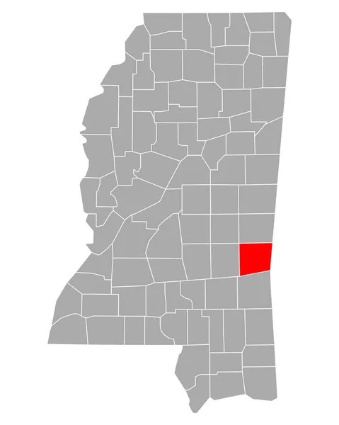 Mapa Clarku Mississippi — Stockový vektor