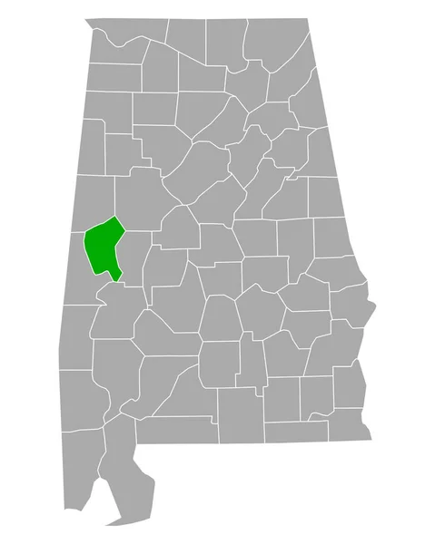Carte Greene Alabama — Image vectorielle