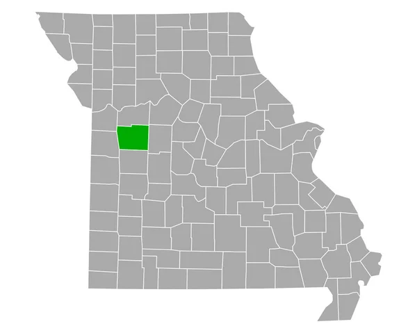 Mapa Albergues Juventude Missouri — Vetor de Stock