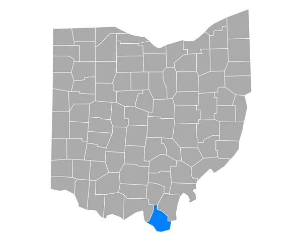 Ohio Daki Lawrence Haritası — Stok Vektör