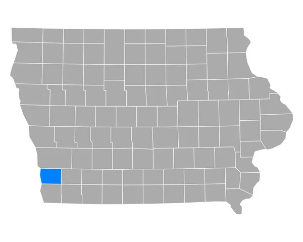 爱荷华州磨坊地图 — 图库矢量图片