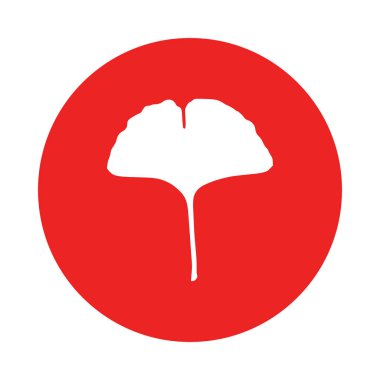 Vektör çizimi olarak Ginkgo yaprağı ve çember