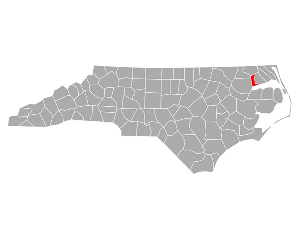 Mapa Chowan Carolina Norte — Vetor de Stock