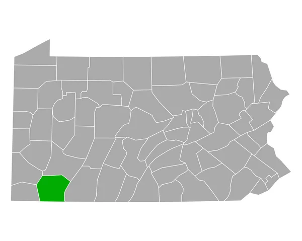 宾夕法尼亚州Fayette地图 — 图库矢量图片