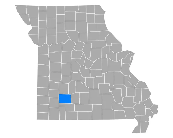 ミズーリ州の緑の地図 — ストックベクタ