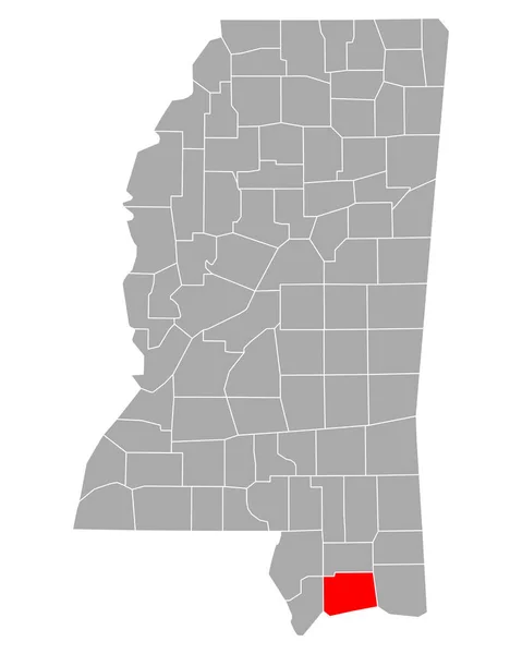 Mapa Harrison Mississippi — Archivo Imágenes Vectoriales