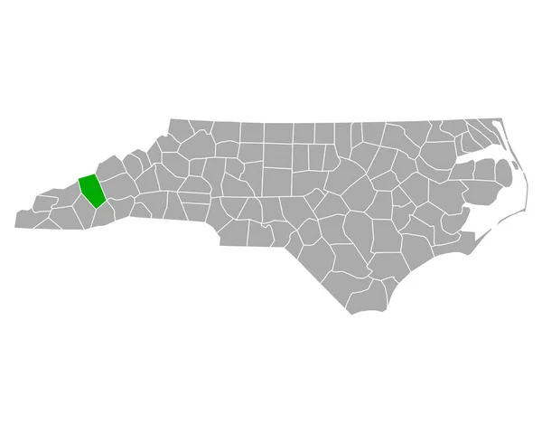 Mapa Haywood Carolina Del Norte — Archivo Imágenes Vectoriales