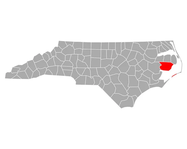 Peta Hyde North Carolina - Stok Vektor