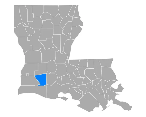 路易斯安那州杰斐逊戴维斯地图 — 图库矢量图片