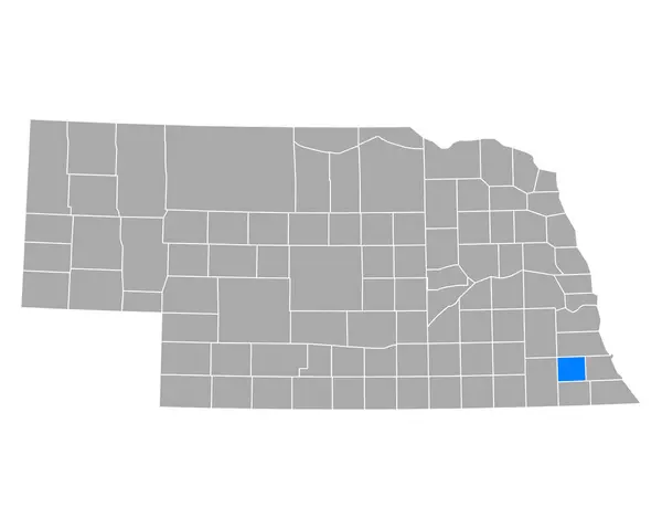 Mapa Johnson Nebraska — Archivo Imágenes Vectoriales