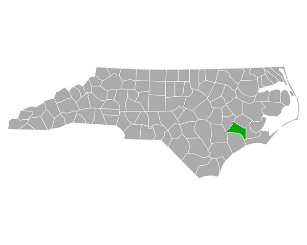 Map Jones North Carolina — Stock Vector