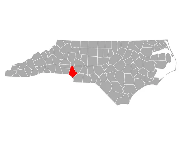 Kaart Van Mecklenburg Noord Carolina — Stockvector