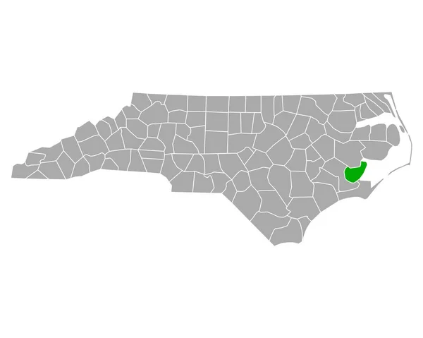 Χάρτης Του Pamlico Στη Βόρεια Καρολίνα — Διανυσματικό Αρχείο