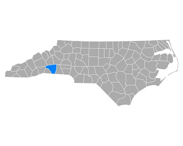 Mapa Rutherford Carolina Del Norte — Vector de stock