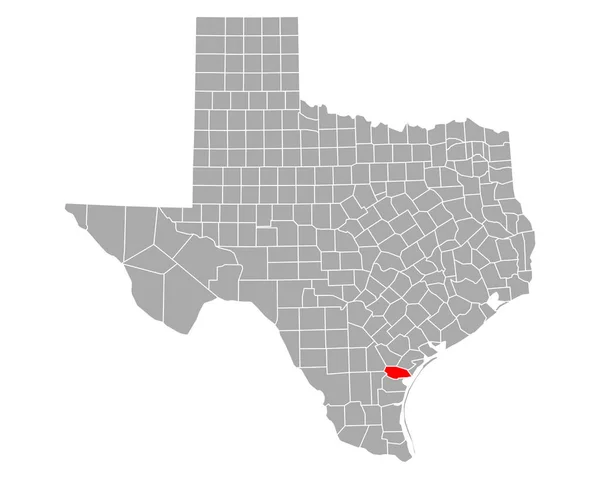 得克萨斯州圣帕特里西奥地图 — 图库矢量图片