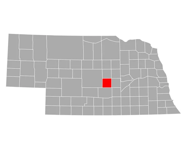 Nebraska Daki Sherman Haritası — Stok Vektör