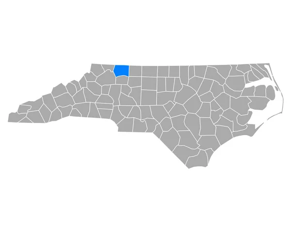 ノースカロライナ州のサリー州地図 — ストックベクタ