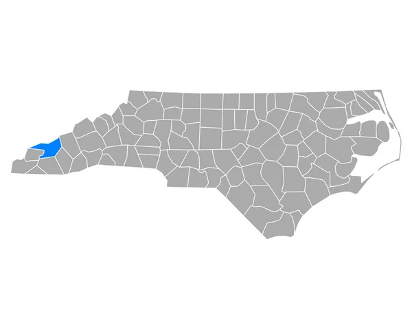 Mapa Swain Carolina Del Norte — Archivo Imágenes Vectoriales