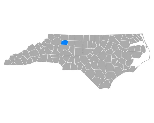 Mapa Yadkin Carolina Del Norte — Vector de stock