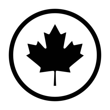 Vektör illüstrasyonu olarak akçaağaç yaprağı ve daire