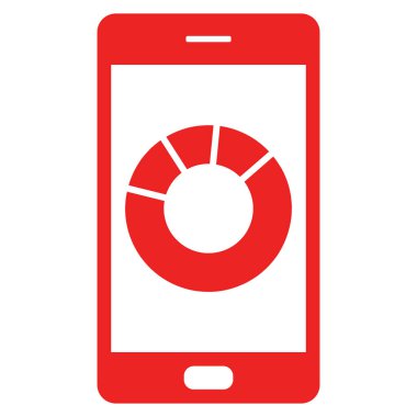 Vektör illüstrasyonu olarak turta grafiği ve akıllı telefon