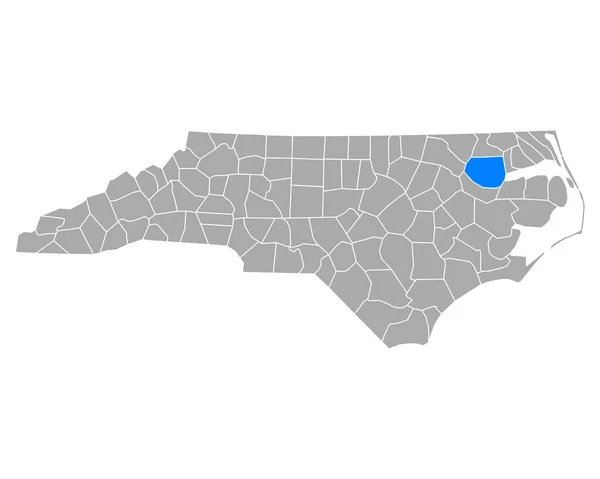 Karte Von Bertie North Carolina — Stockvektor