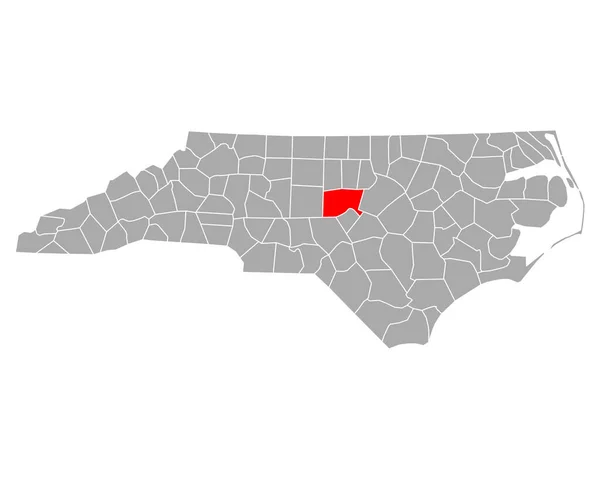 Mapa Chatham Carolina Norte — Vetor de Stock