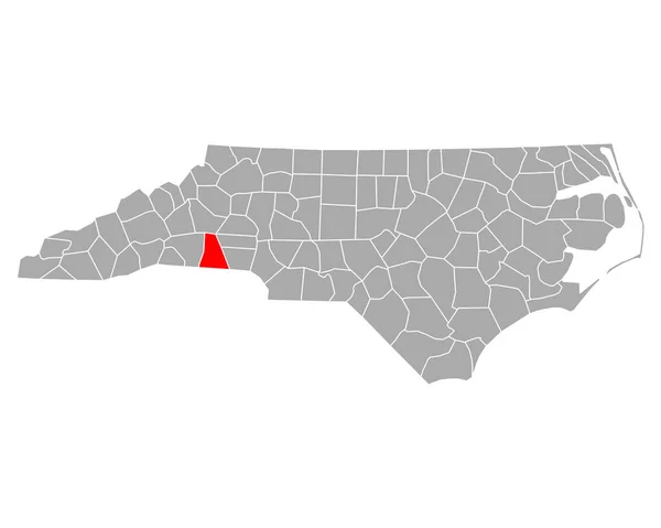 Mapa Cemitérios Carolina Norte —  Vetores de Stock