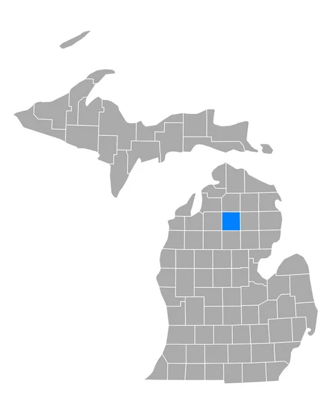 Map Crawford Michigan — Stock Vector