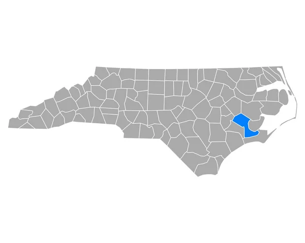 Mapa Artesanato Carolina Norte — Vetor de Stock