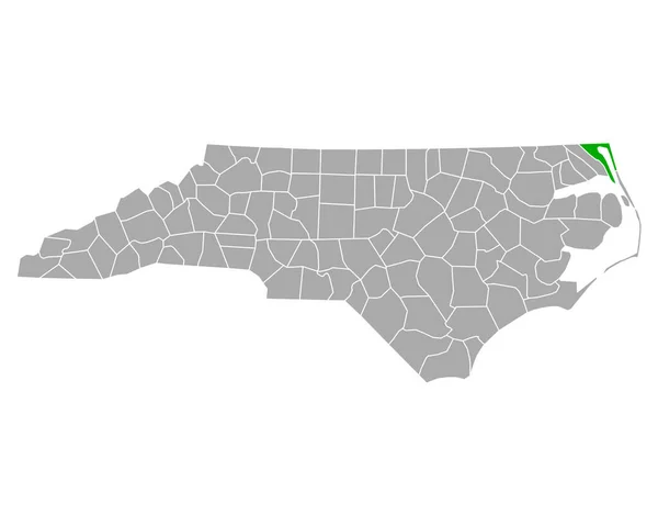 Kaart Van Currituck North Carolina — Stockvector