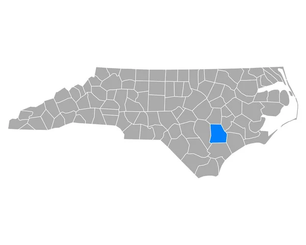 Mapa Duplin Carolina Del Norte — Vector de stock